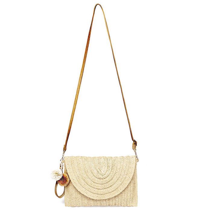 Cross body bag or clutch - woven straw bag