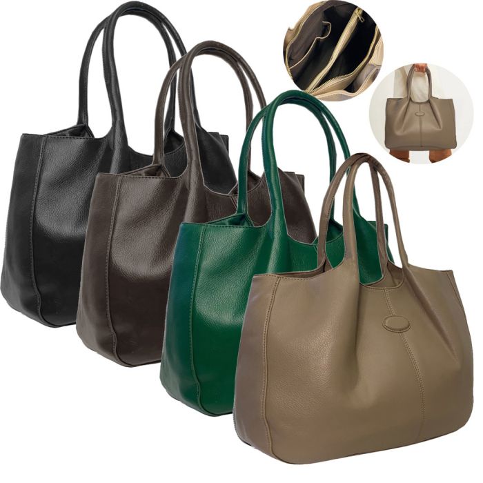 Classic women's shoulder bag with one-piece handles