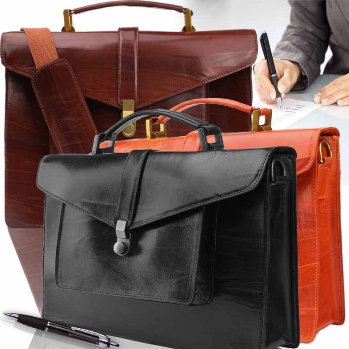 Leather briefcase - premium by Alexander TS