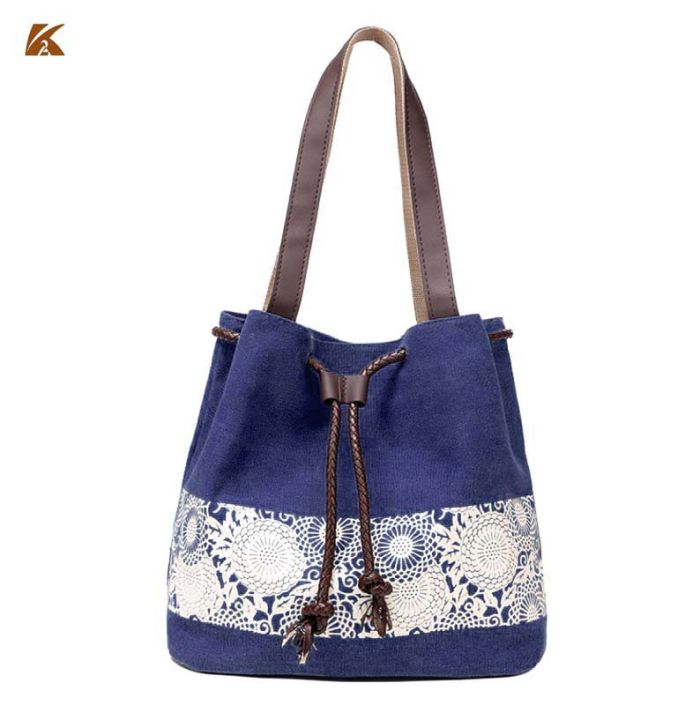 Women's shoulder bag made of textile fabric