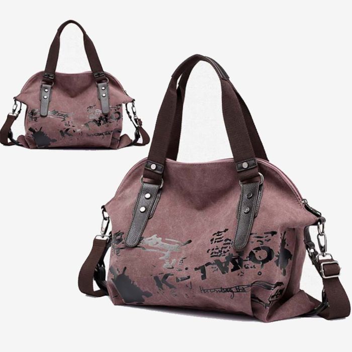 Women's textile bag made of waterproof fabric with print