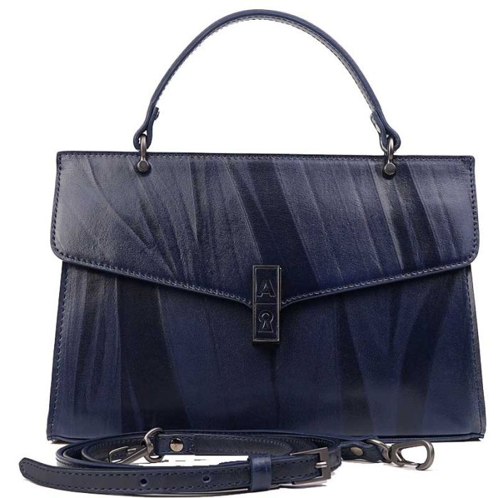 Small women's leather shoulder bag - smooth leather krust