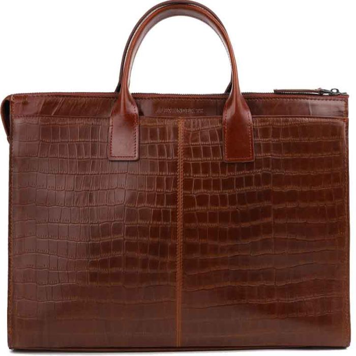 Briefcase Bag in Premium Leather - Crush