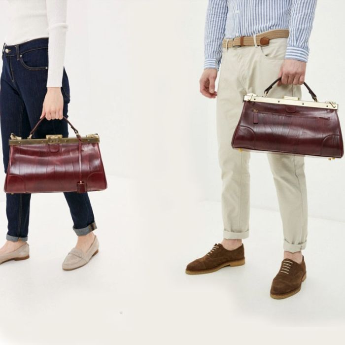 Genuine - classic leather valise