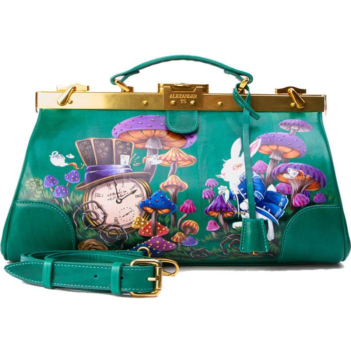 Leather Satchel - Emerald Green