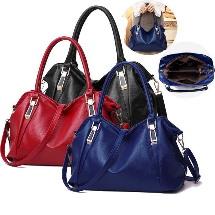 Soft Women's Shoulder Bag with 3 Zipper Compartments