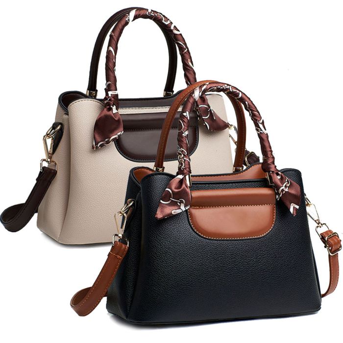 Women's casual handbag with handkerchief