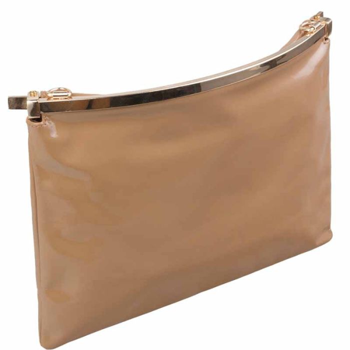 Women's shoulder bag - patent leather clutch bag