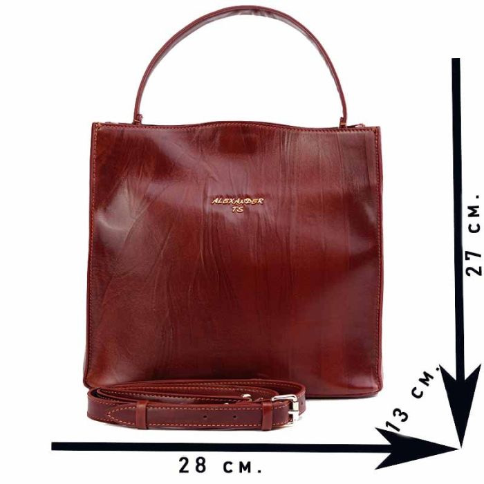 Women's handbag in genuine, smooth leather - premium class