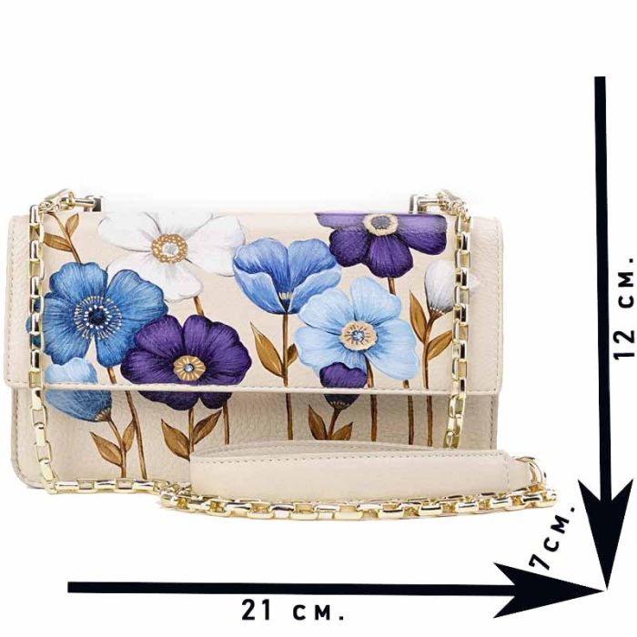 Designer hand-painted leather handbag for women