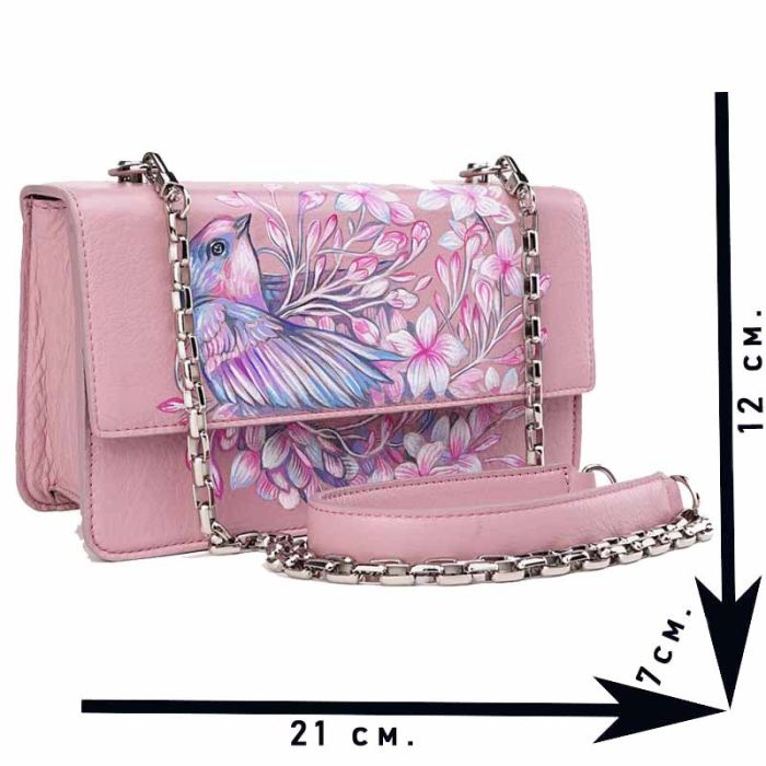 Designer hand-painted leather handbag for women