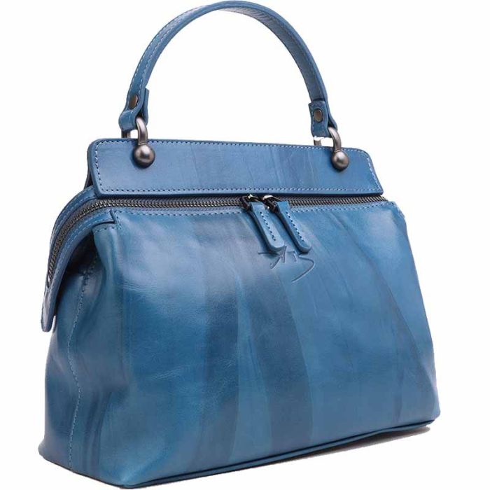 Women's Smooth Leather Handbag - Crush