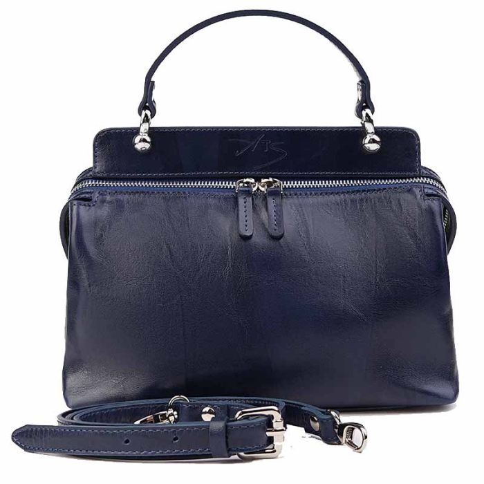 Women's Smooth Leather Handbag - Crush