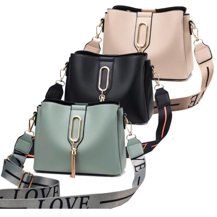 Small women's cross body shoulder bag with wide strap