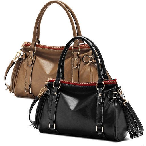 Women's bag with handles and tassels - a timeless classic